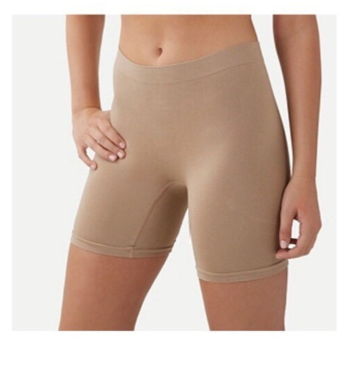 Breezies Seamless Long Leg Control Panties Briefs Sand Size 1X