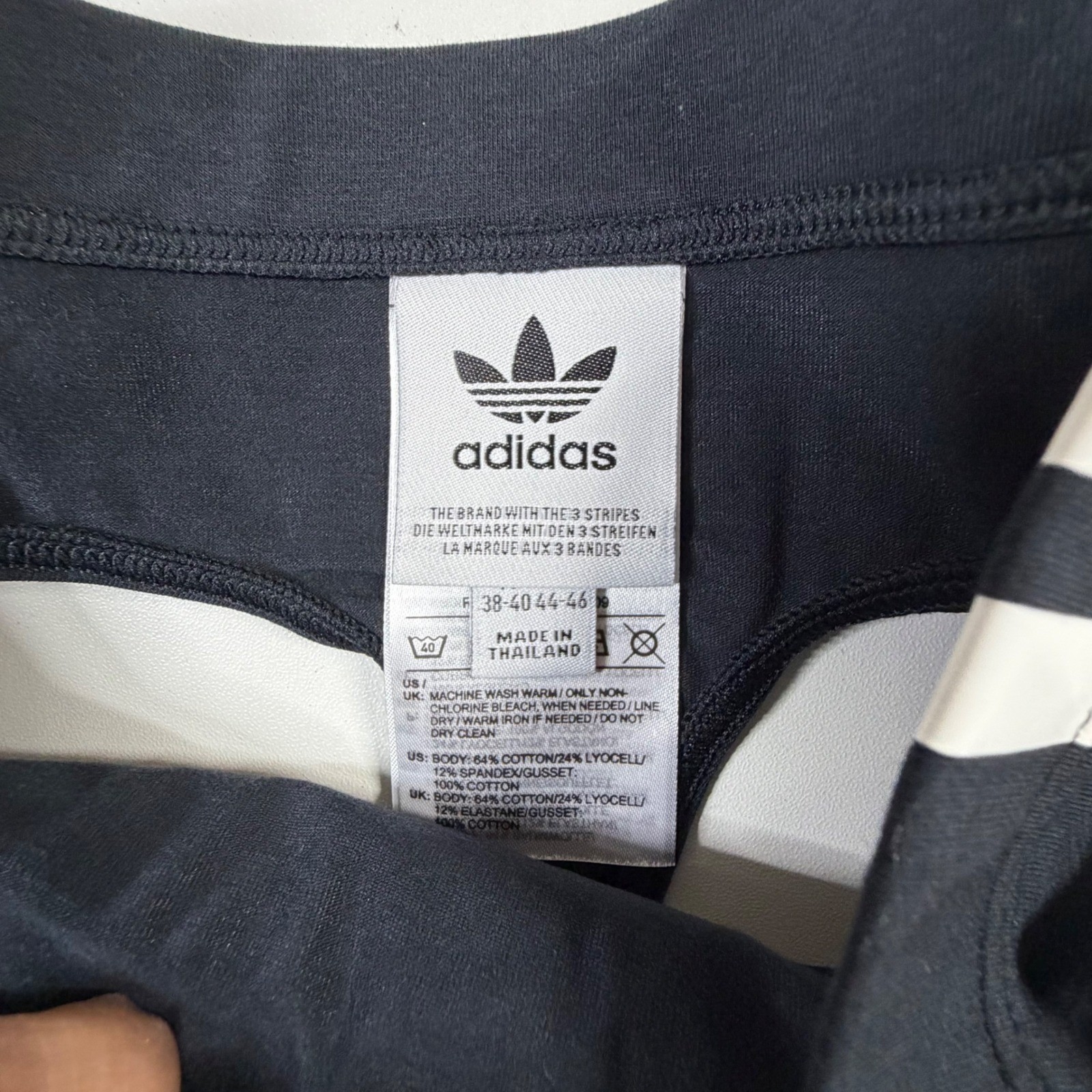 Adidas Originals 2-Pack Wide Side Thong Women M Black White 3-Stripe Trefoil