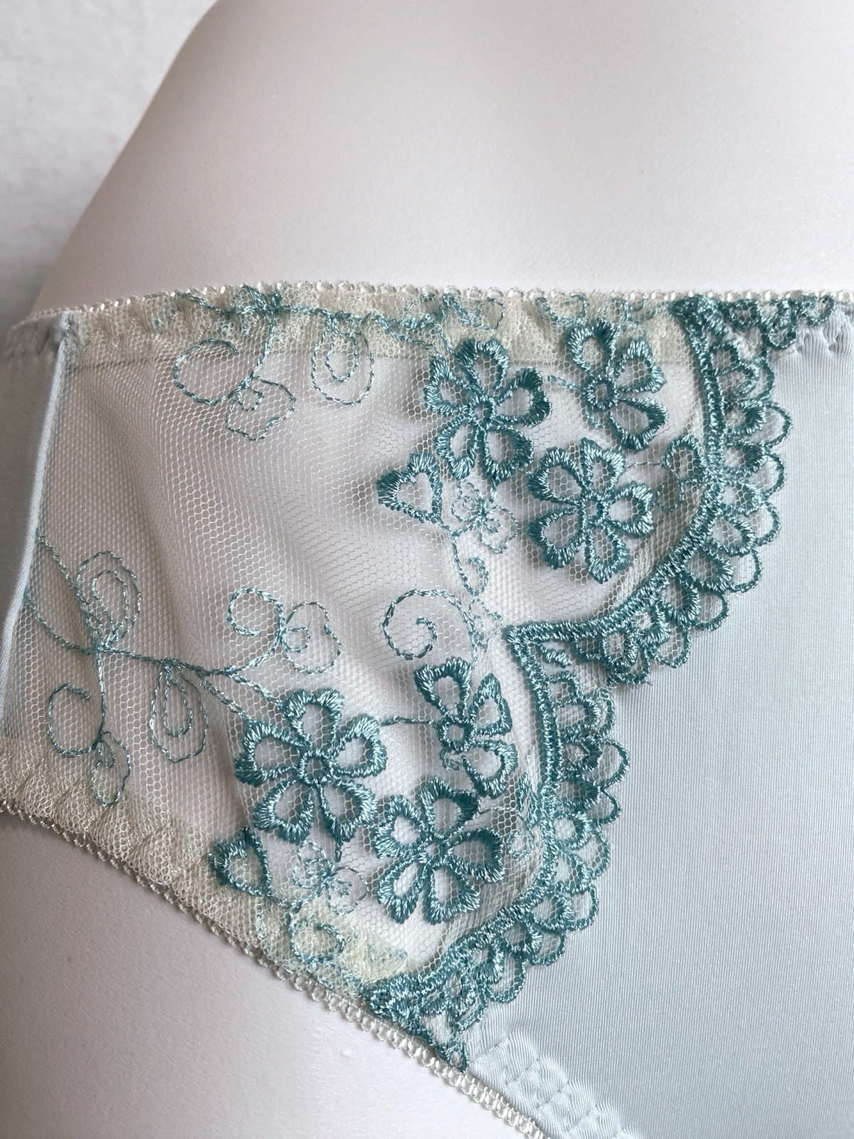 US-L/JP-3L Japanese Brand Elegant Floral Embroidery Smooth Nylon Panty