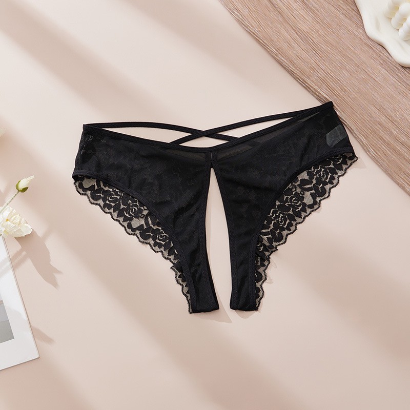 3 Pack Lot Plus Size Sexy Womens Crotchles Panties Brief Lace Underwear Lingerie