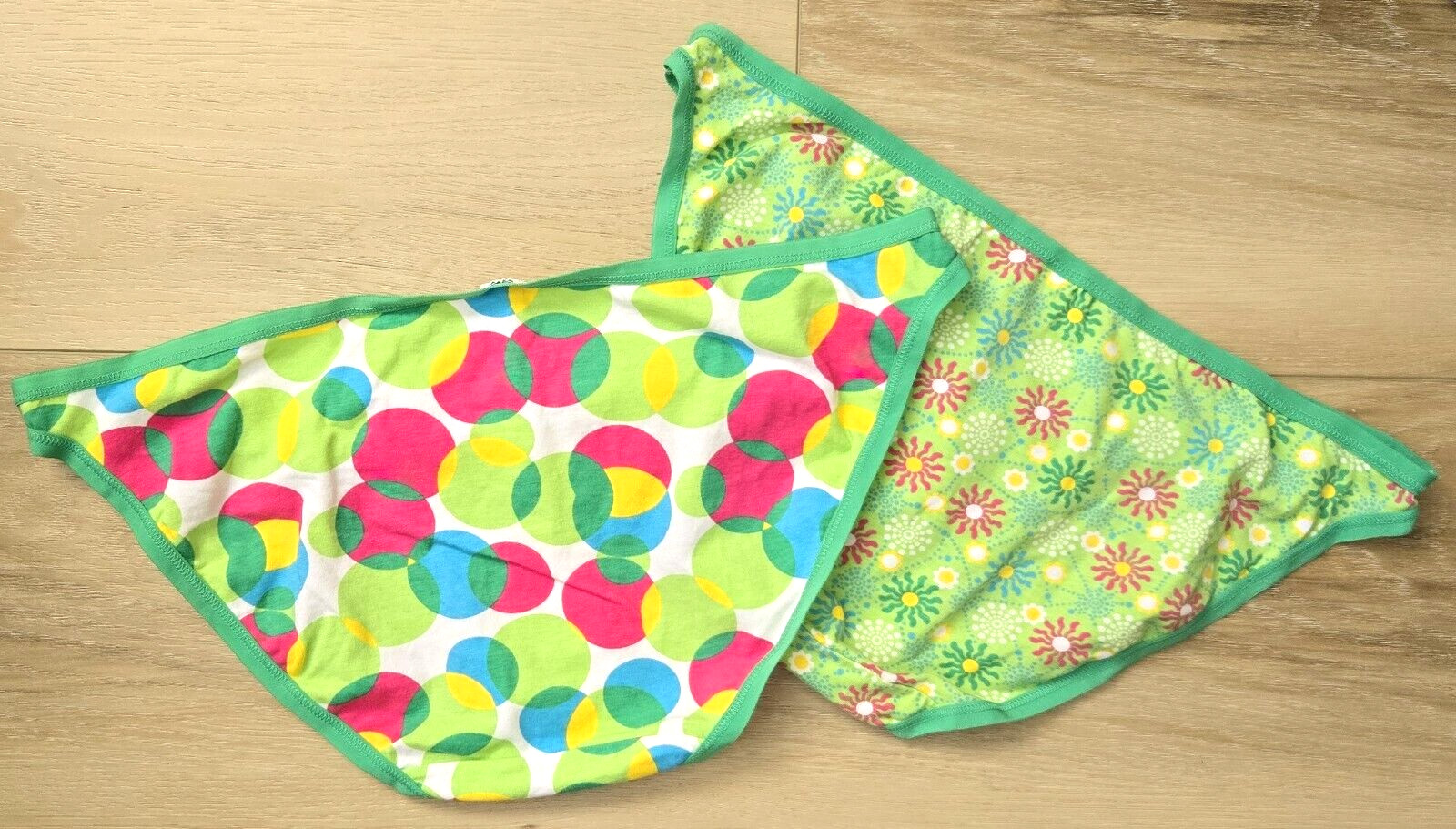 Lot of 2 Vintage No Boundaries Geometric Dots Floral Cotton Hipster Panties XL