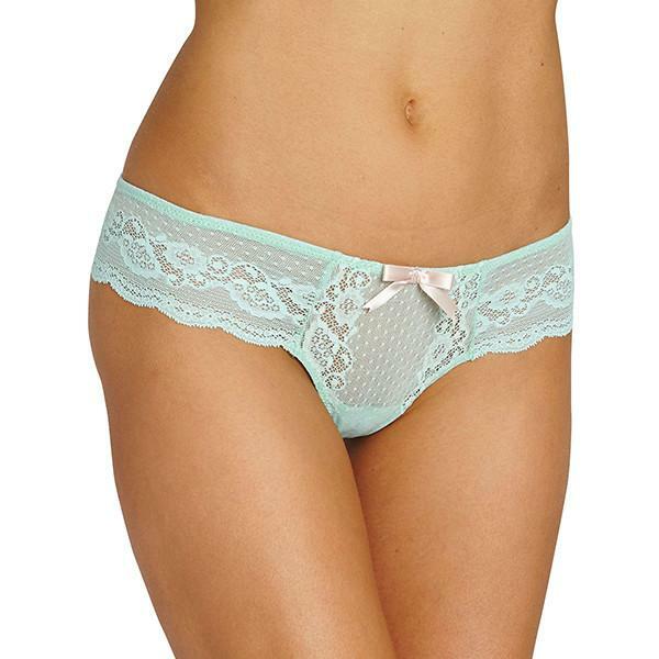 Anthropologie EBERJEY Lace Lingerie Thong Sea Pastel Green Panties Small Medium