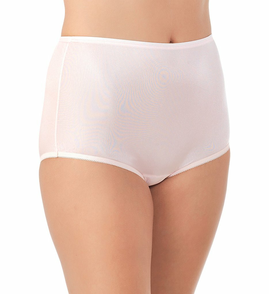 Vanity Fair Perfectly Yours 100% Nylon Full-Cut Blushing Pink Brief Size 10/3XL