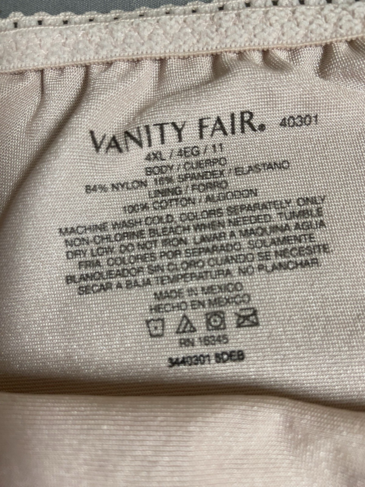 Vanity Fair Undershapers Light Control Satin Nylon Brief Panties Size 4XL