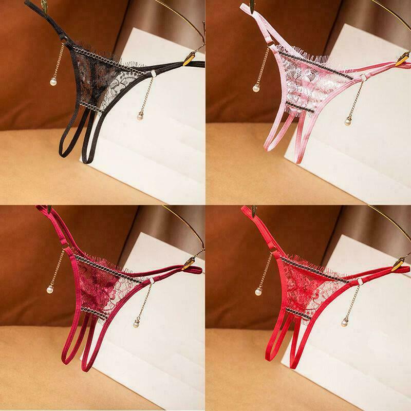 Sexy Women’s Crotchles Pearl Thong G-string Panties Lingerie Underwear T-back US