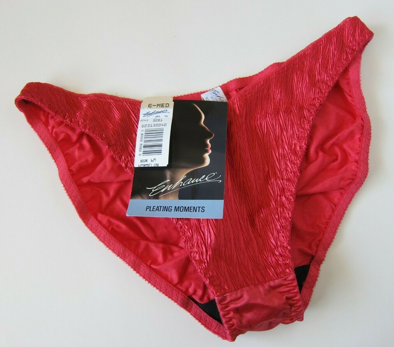 NWT Bestform VINTAGE 90s SATIN Pleated High Hip Bikini Panties MEDIUM