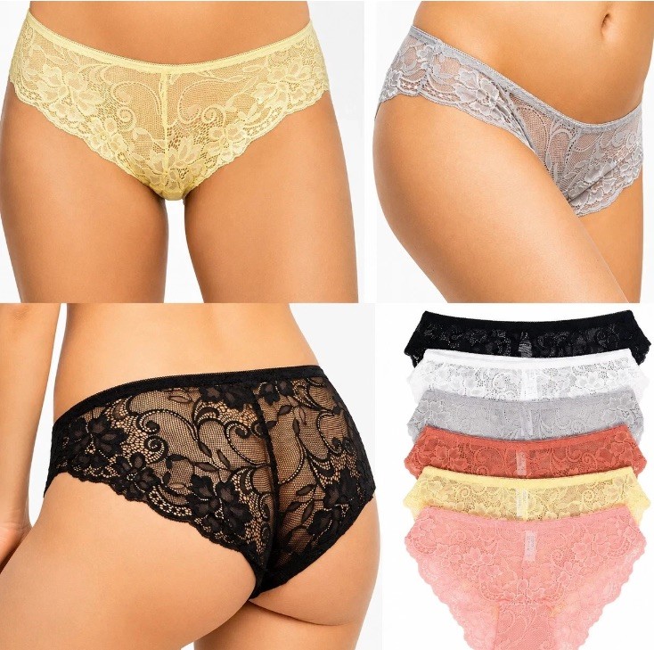 6 Pack Women’s Lace Hipster Cheeky Panties Seamless Sexy Underwear M / :) P