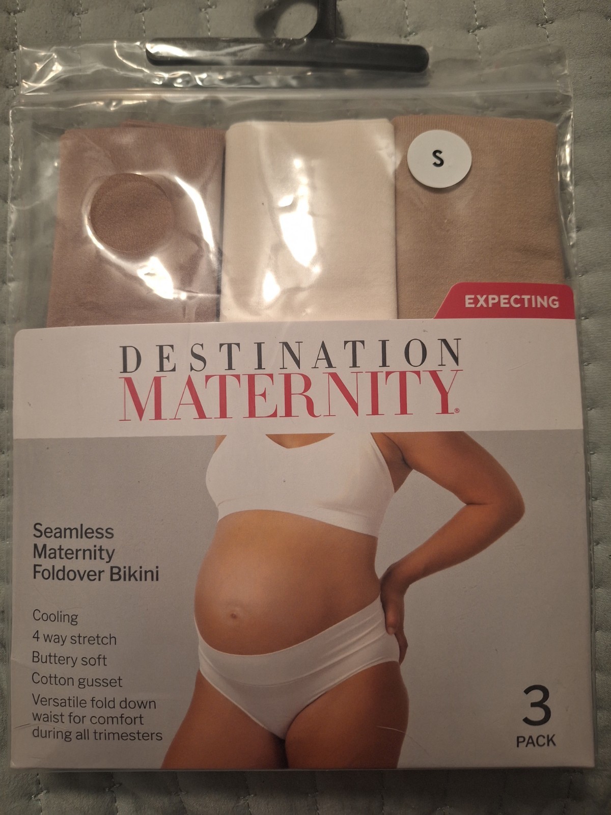 Destination Maternity Seamless Maternity Foldover Bikini Panty 3 Pack Size Small