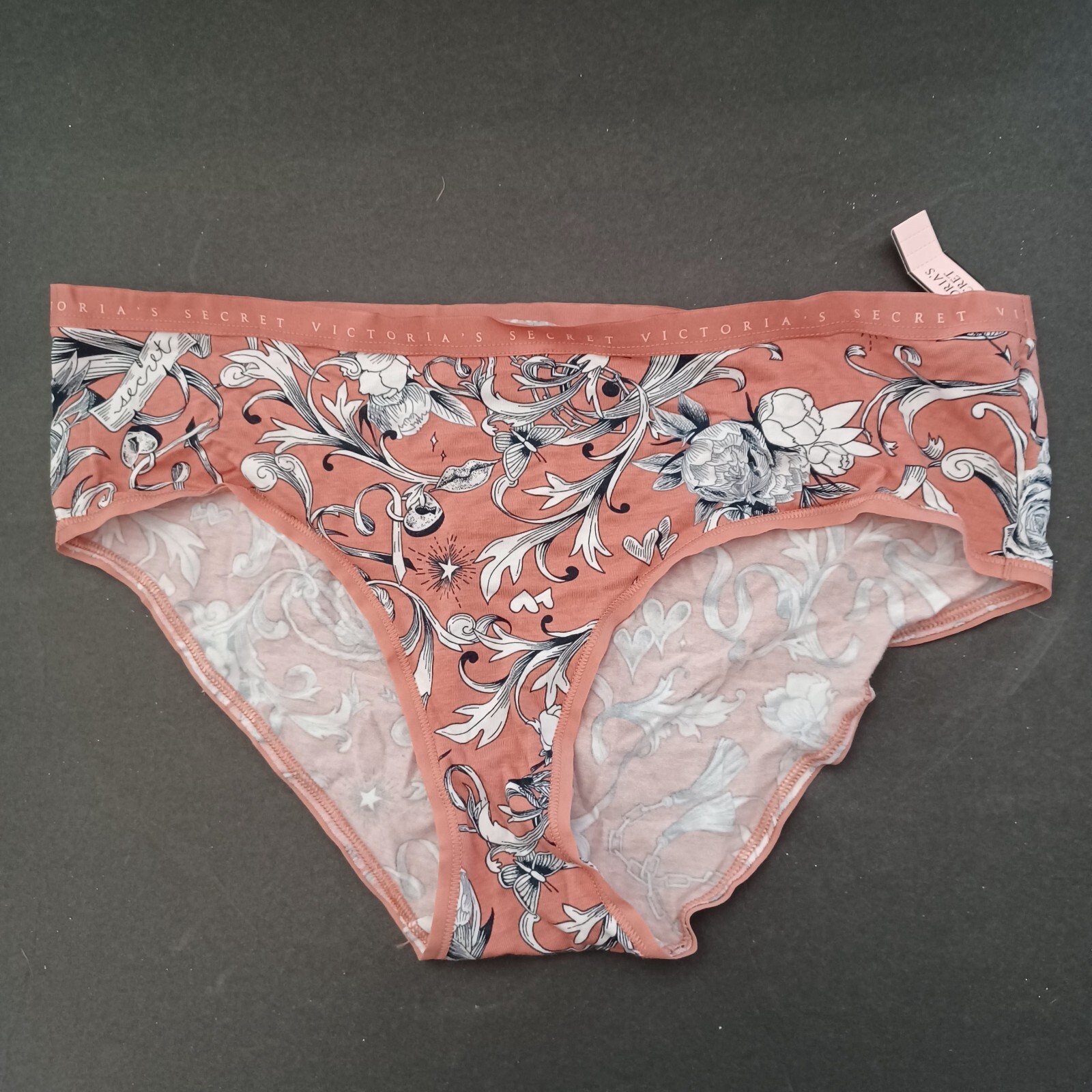 Vintage Victoria’s Secret Cotton Brown Floral Hip Hugger Panties XL NWT