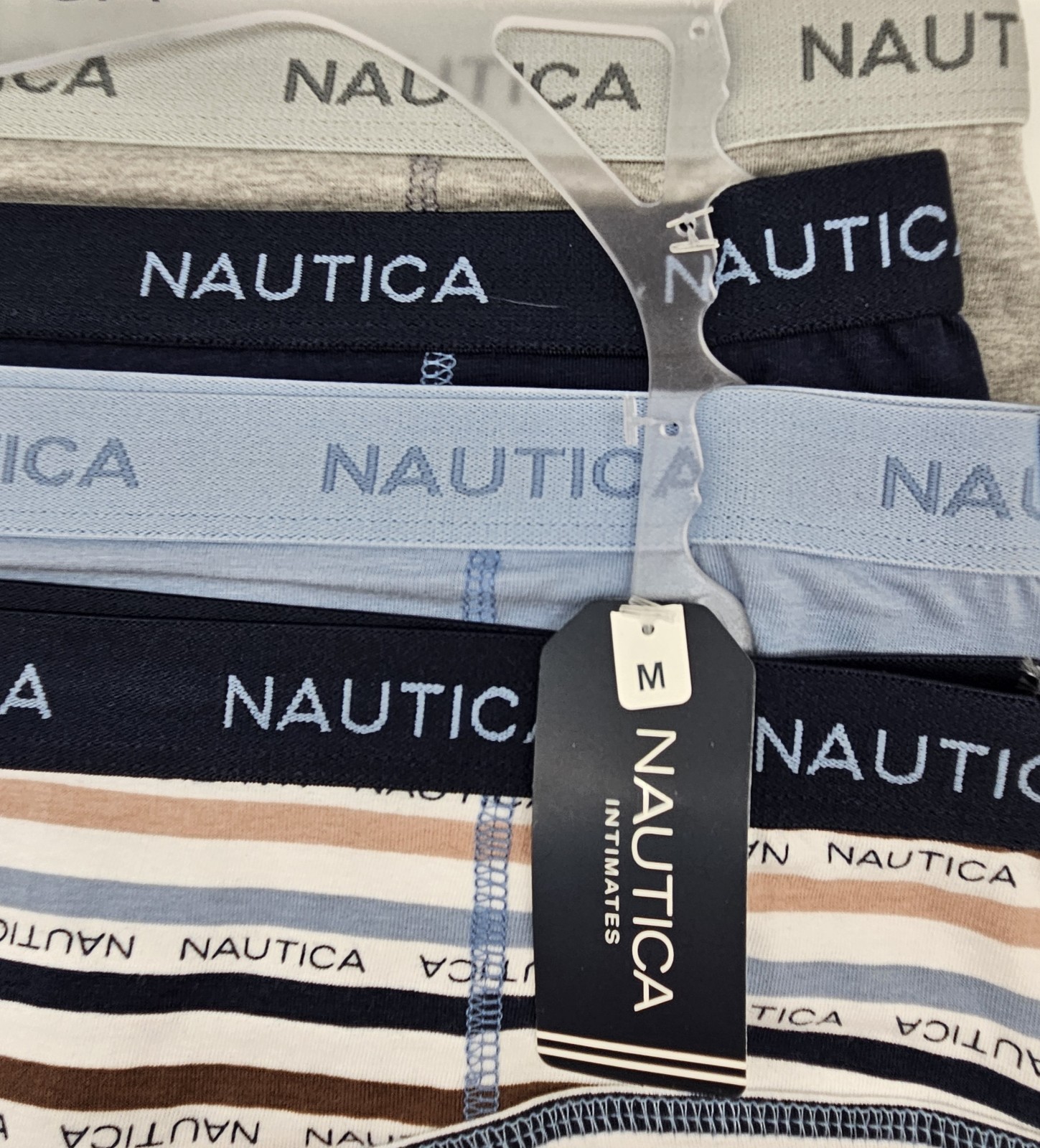 NAUTICA 4 Pack Women’s S M Cotton Spandex Logo Hipster Gray Navy Blue White