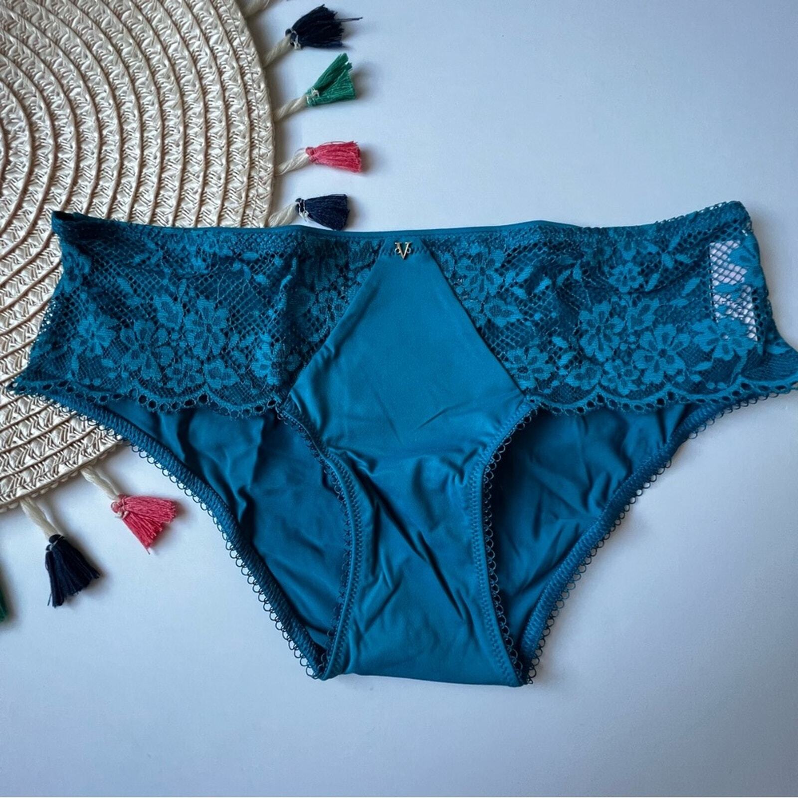 Victoria’s Secret Love Cloud Lace Hiphugger Panty Blue Sapphire XS NEW