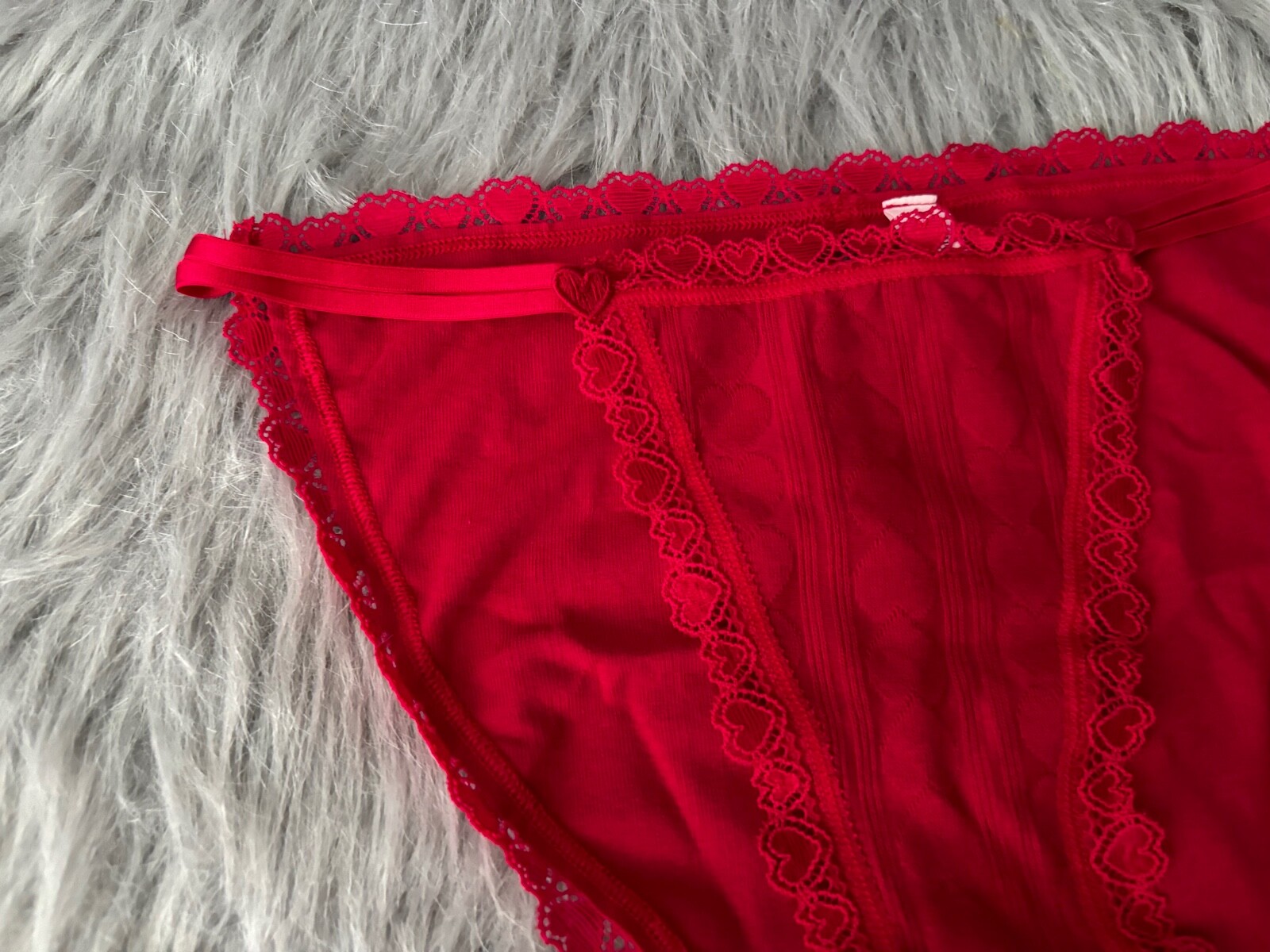 Victoria’s Secret String Bikini Panty Red Heart Strappy S M L XL 2XL