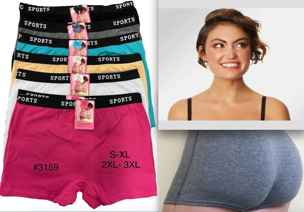 6 Boyshorts Sports Soft Seamless Panties Undies Shortie Underwear 3159 Sz S-5XL