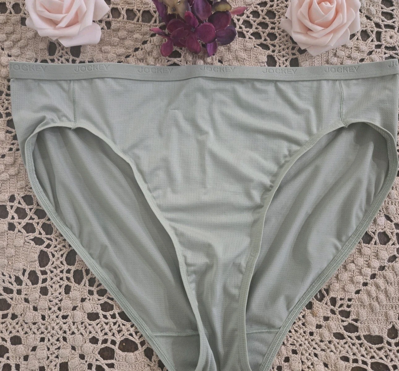 XL/8 JOCKEY LOGO TRAVEL QUICK DRY Packable Hi-Cut Hipster Panty NWOT