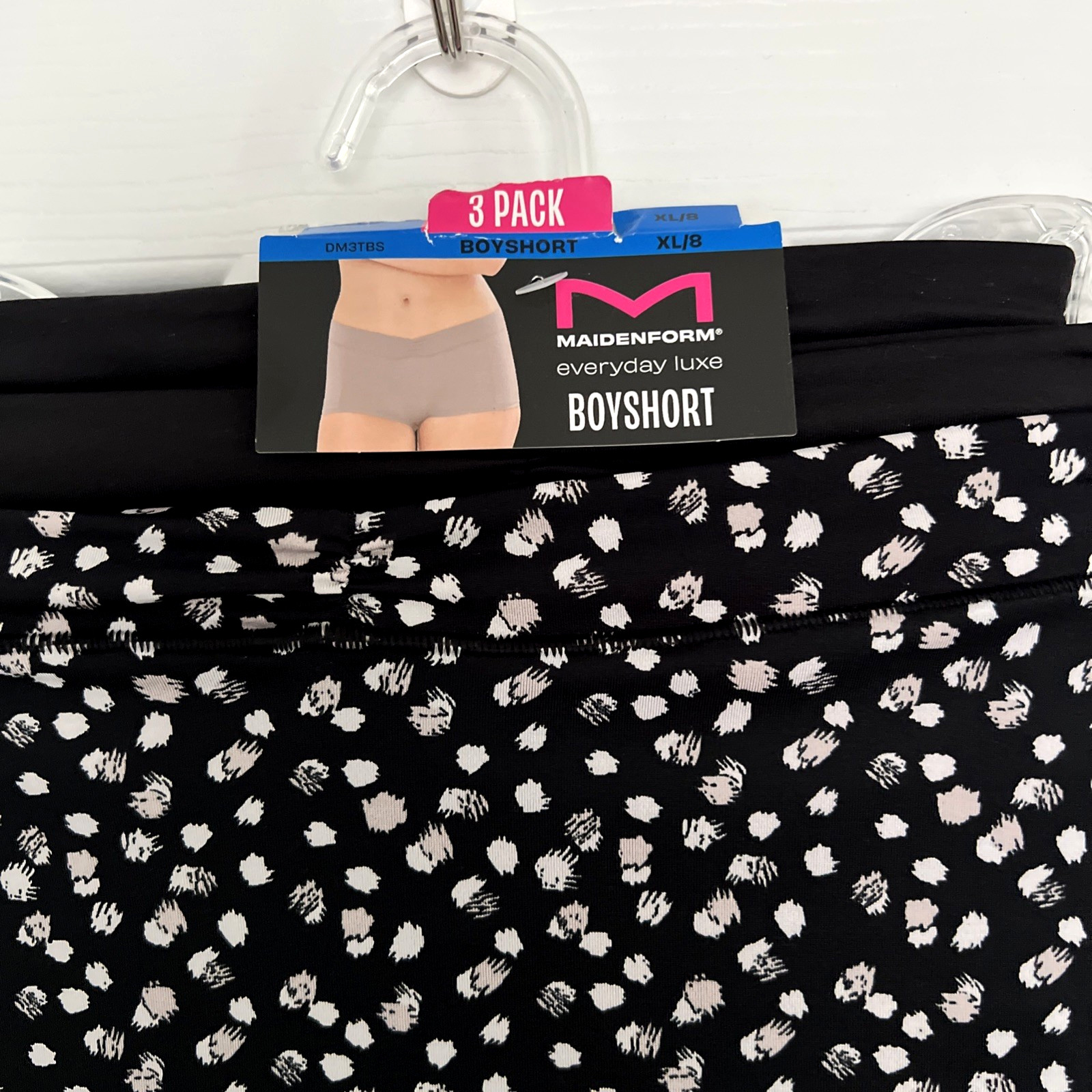 NEW 3 Pack Maidenform Everyday Luxe BoyShorts Panties XL/8 Multi-Color DM3TBS