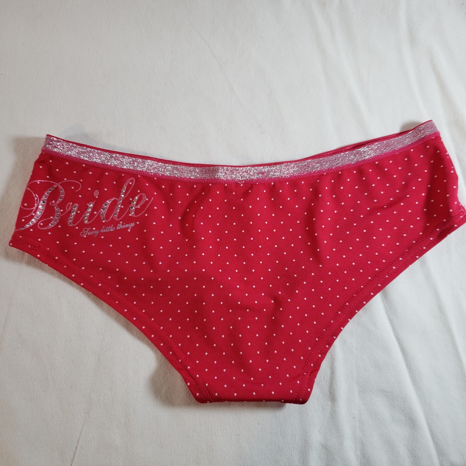 Victoria’s Secret Sexy Little Things Satin Cheeky Small Red KISS THE BRIDE
