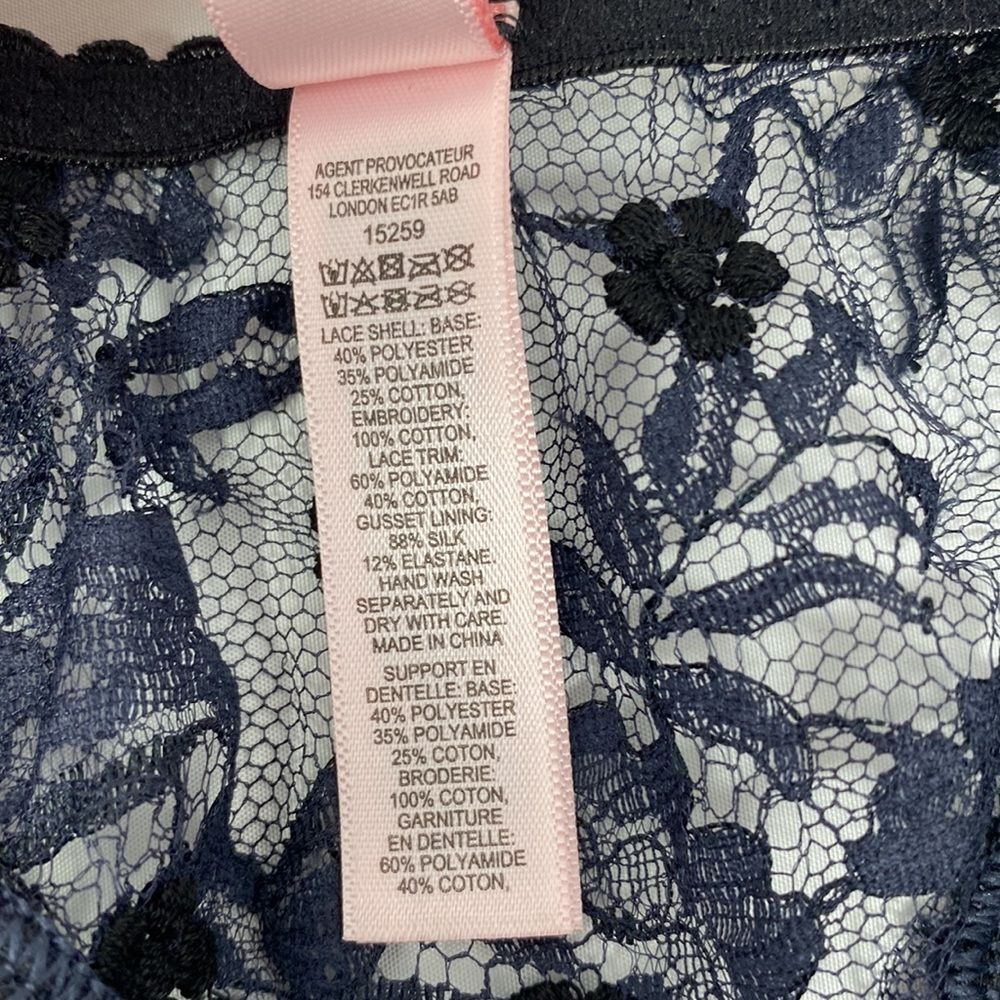 Agent Provocateur Macey Navy Black Brief AP4 Large NWT $505 *SALE*