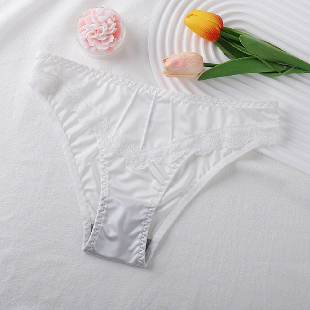 1 OR 5 Packs Sexy Womens Satin Panties Thongs High Leg Ladies Underwear Lingerie
