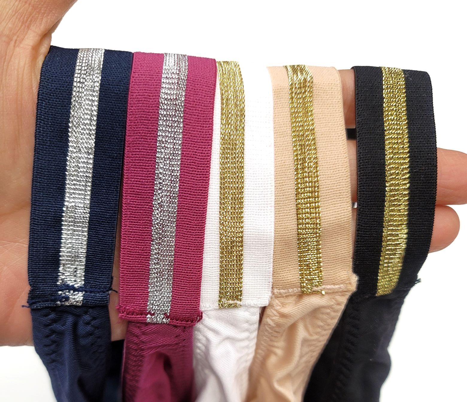 Women Brazilian High Cut Shiny Metallic Band Satin Cheeky Knicker Thong Panties