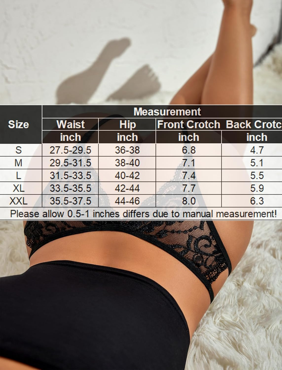 Women Lace Panties Sexy Underwear Floral Lace Briefs with Cute Bow Center