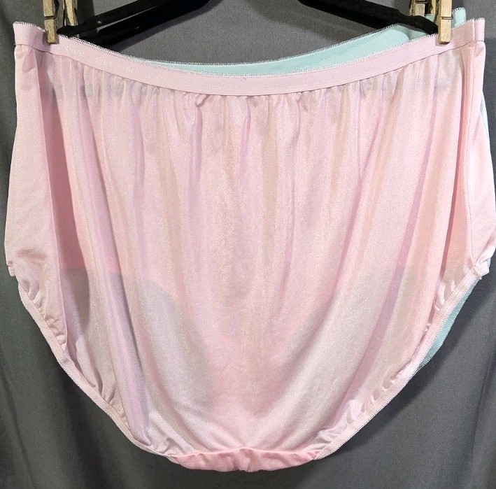 3pk Plus Size 12 Nylon Panties Full Coverage Nylon Briefs Granny Panty Full-Cut