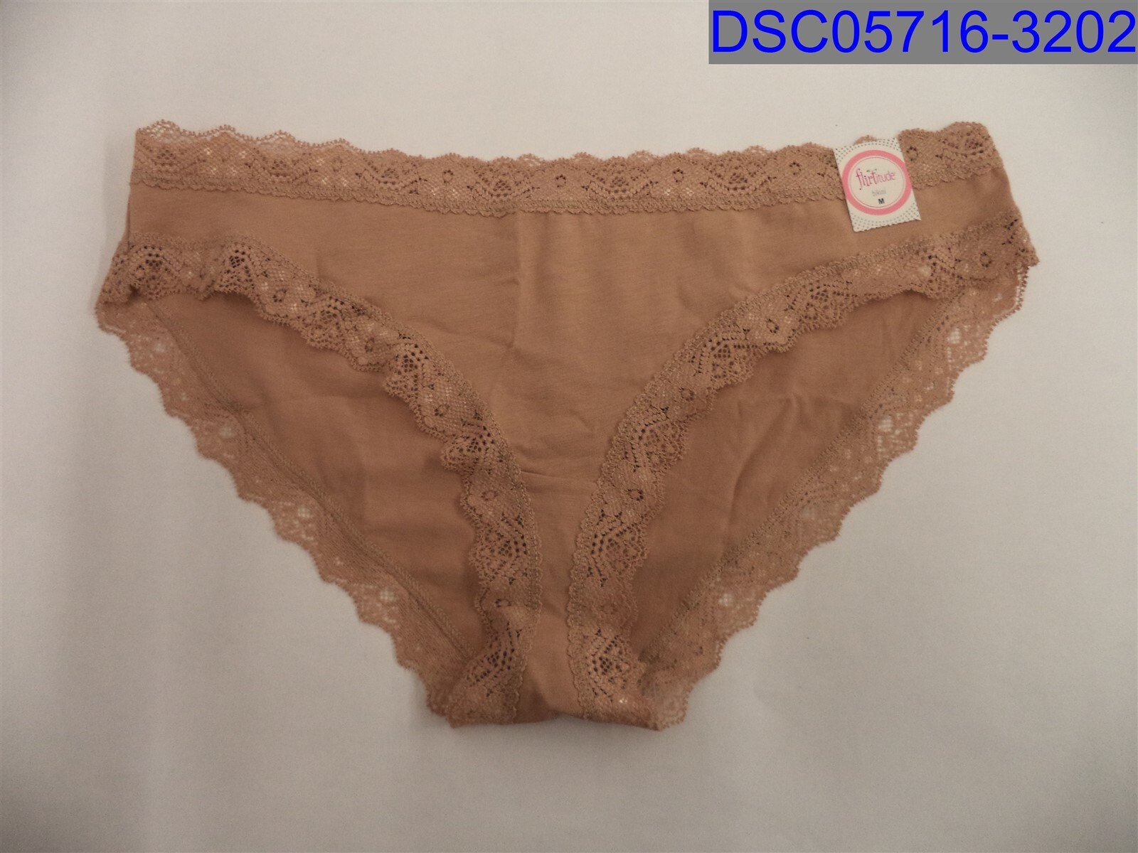 Flirtitude, Women’s Tan Bikini Underwear, Size=M