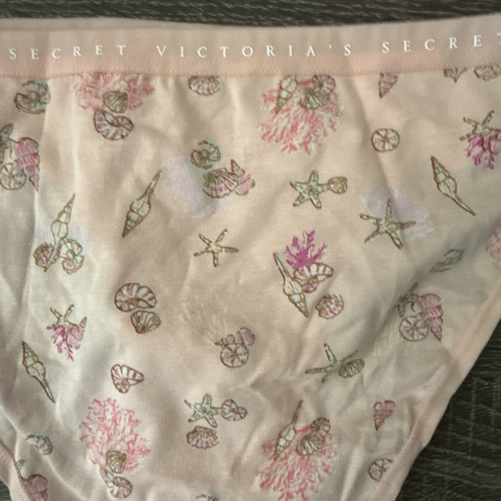 Victoria’s Secret Xs Peach, Seashells, Cotton Bikini Panties
