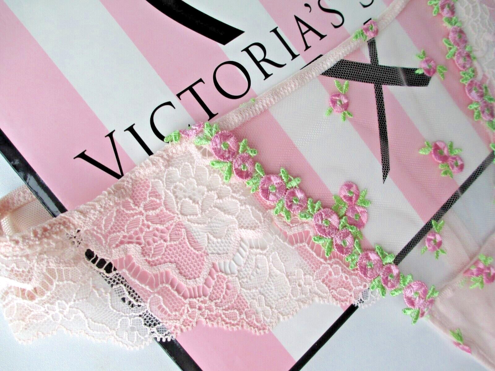 VICTORIA’S SECRET DREAM ANGELS Thong Panty S M L XL Pink NWT Lace VS Floral Mesh