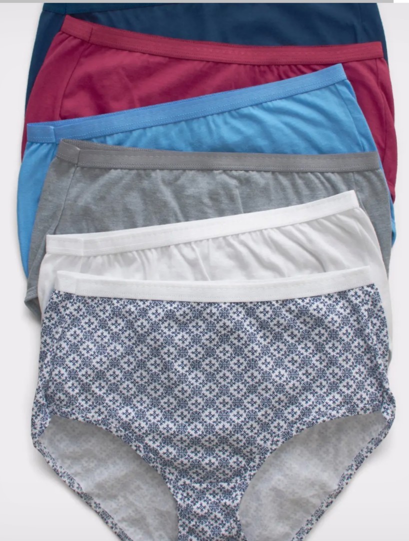 HANES Ultimate 6-pack Size 8/XL White Breathable Cotton Women Tagless Briefs NEW