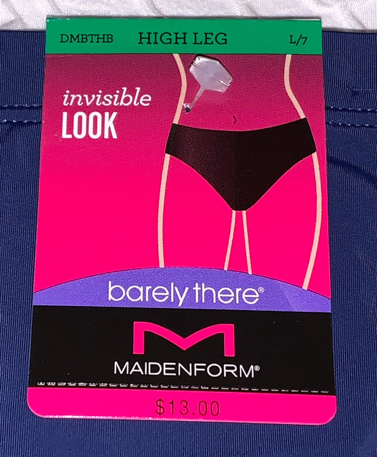 MAIDENFORM Barely There Navy Eclipse Invisible High Leg Panty Women S M L XL 2XL