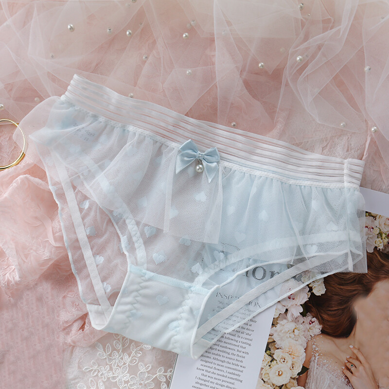 Sexy Sweet Girls Lolita Underpants Sheer Bow Panties Underwear Briefs Japanese