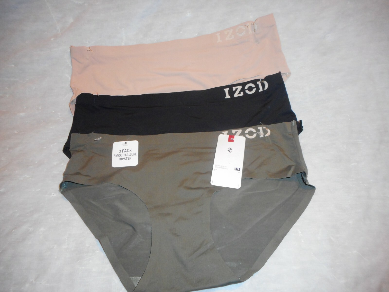 IZOD 3 Pieces Hipster Panty Different Colors Sizes Small,Medium & XL