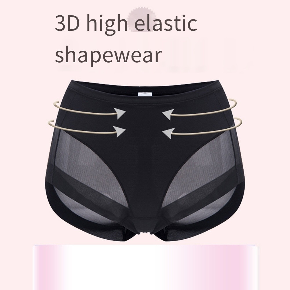Fashionable Mid Waist Women’s Briefs in Soft Ice Silk with Unique Mesh Design