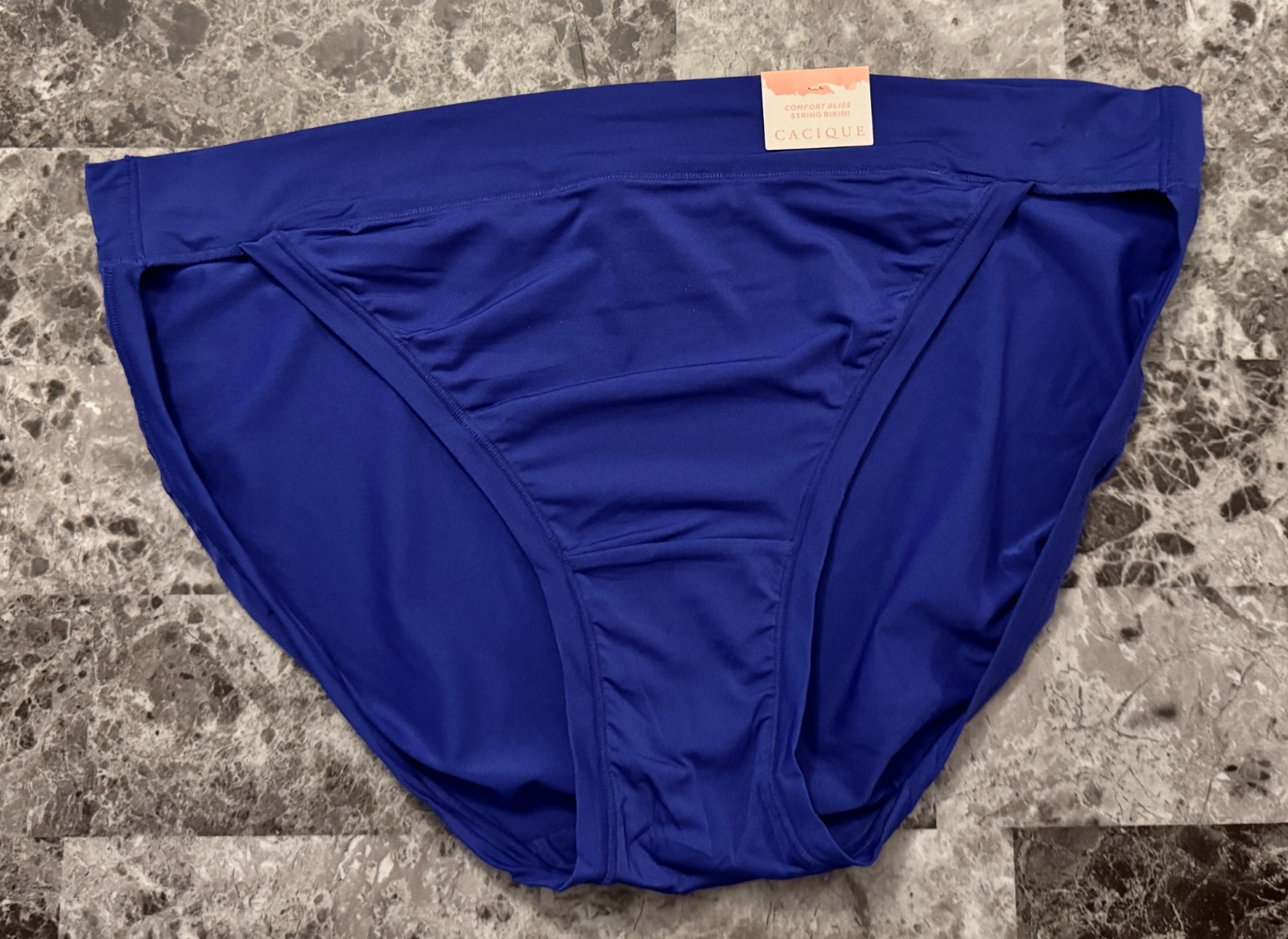 CACIQUE LANE BRYANT 18/20 ROYAL BLUE SMOOTH COMFORT BLISS STRING BIKINI PANTIES