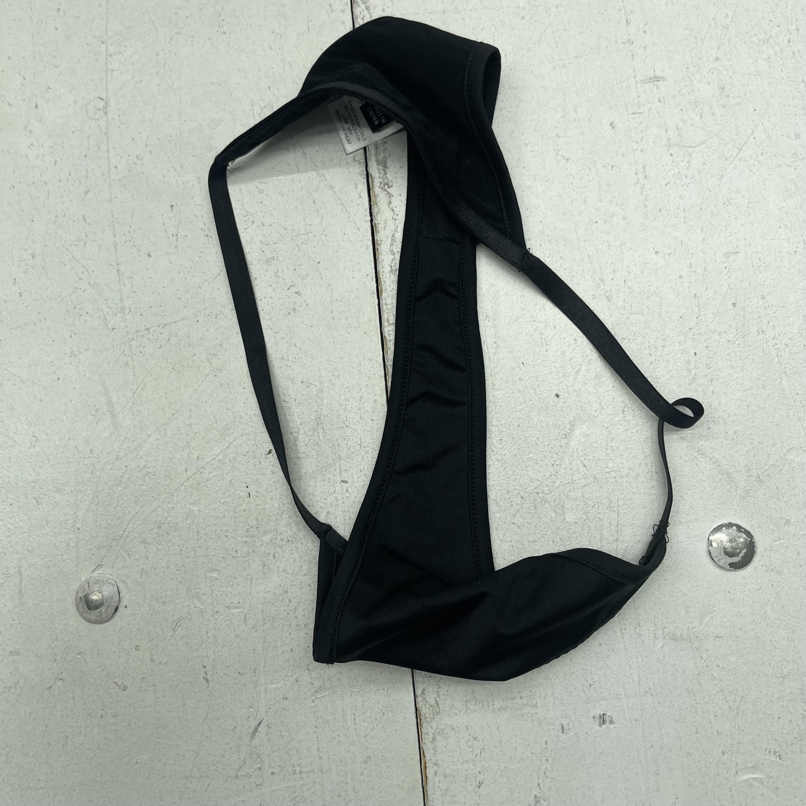 Edge Bikini Thong Bottom Womens Medium Black Micro String Minimal Coverage
