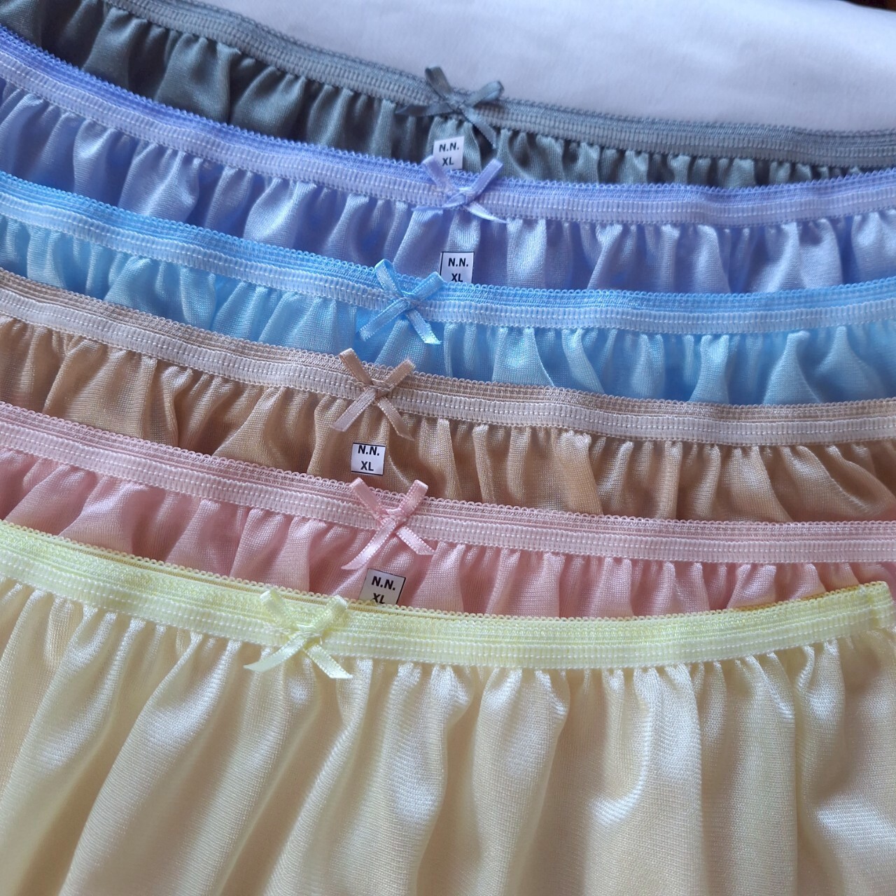 5 Large Underwear Soft Silky Nylon Smooth Briefs Woman Man High Waist 42″-50″