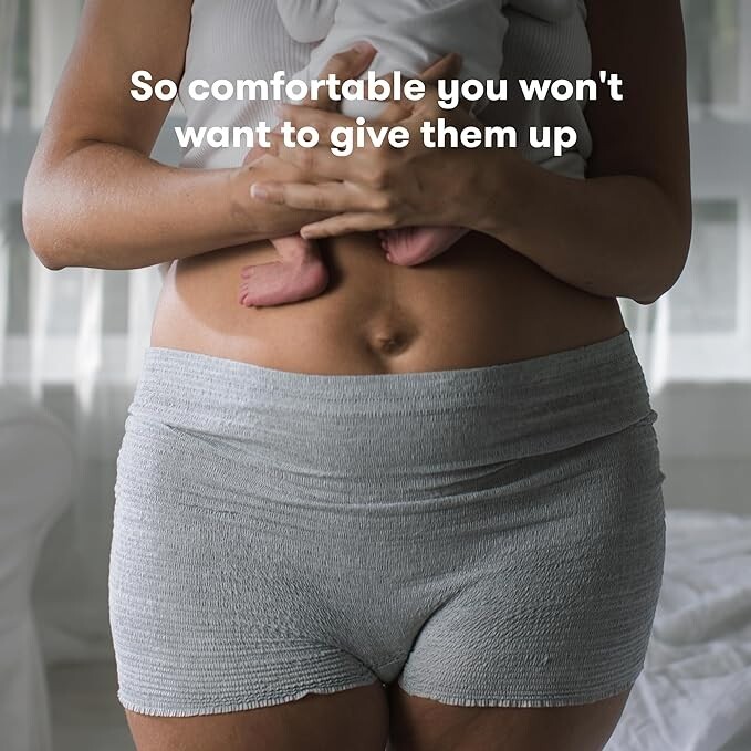 Postpartum Disposable Underwear, 100% Cotton, Microfiber Boyshort Cut Briefs