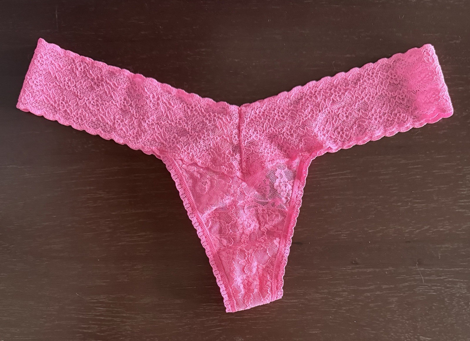 Victoria’s Secret Women’s Thong Panties, Bright Pink Lace, One Size Fits All