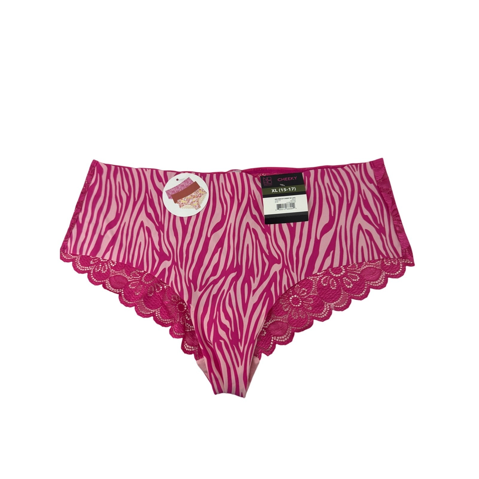 Lace Back Cheeky Panty 3 Pack Floral Animal Print Solid Juniors Xlarge