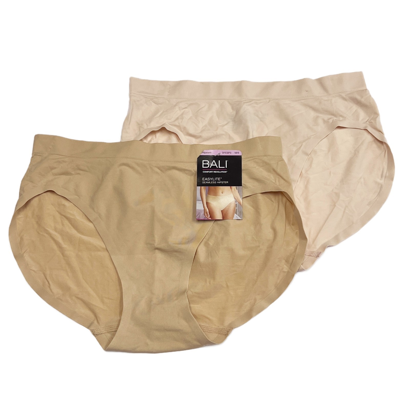 2 Bali Easylite Seamless Hipster Panties M 6 Medium (DFESP3 ELS4/ESP3) NWT