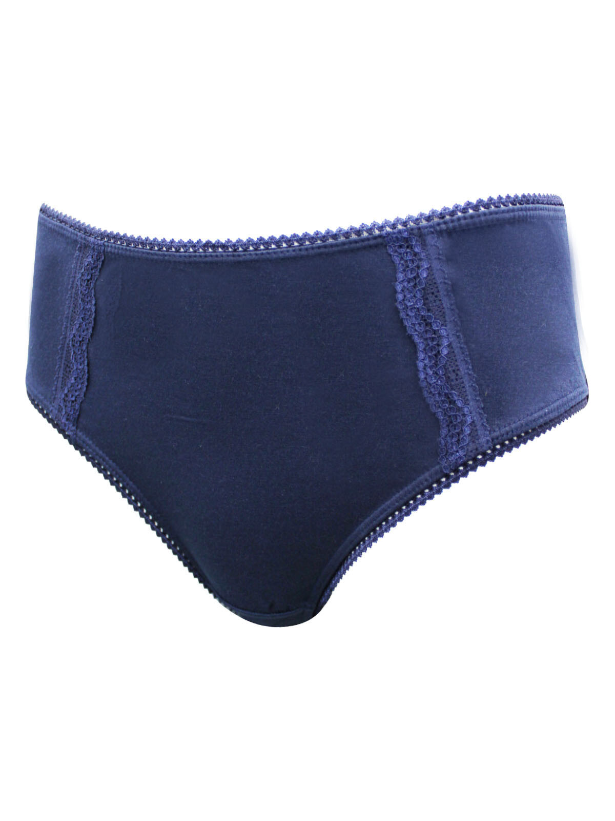 BPC Selection Navy/Wine Cotton Rich Lace Trim Full Briefs Plus Size 14/16 -30/32