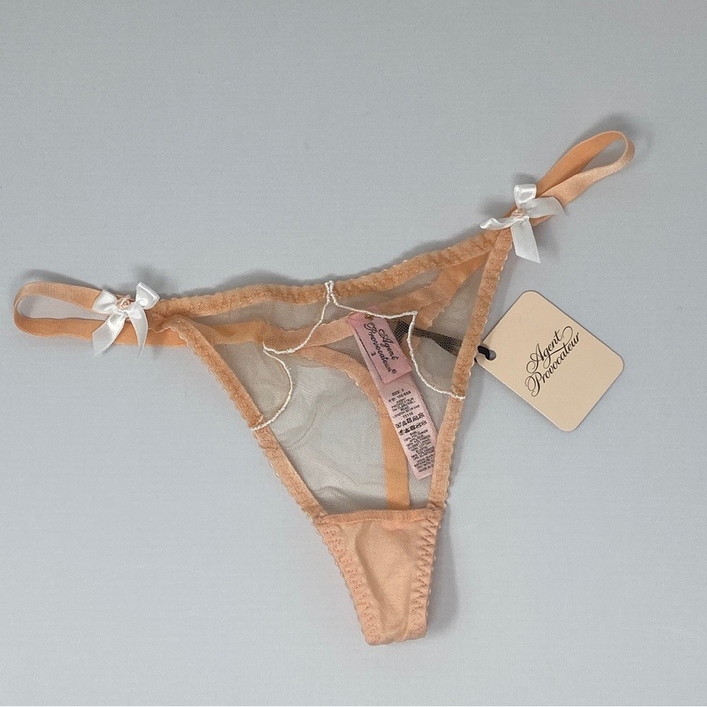 Agent Provocateur Lorna Nude White Thong AP3 Medium NWT