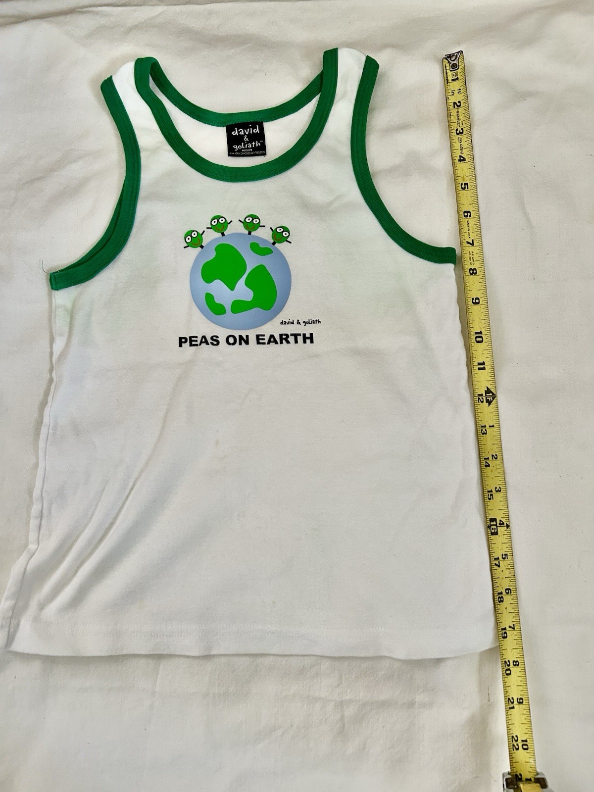 David & Goliath Cotton Tank Top & Bikini Underwear White/Green Juniors US size M
