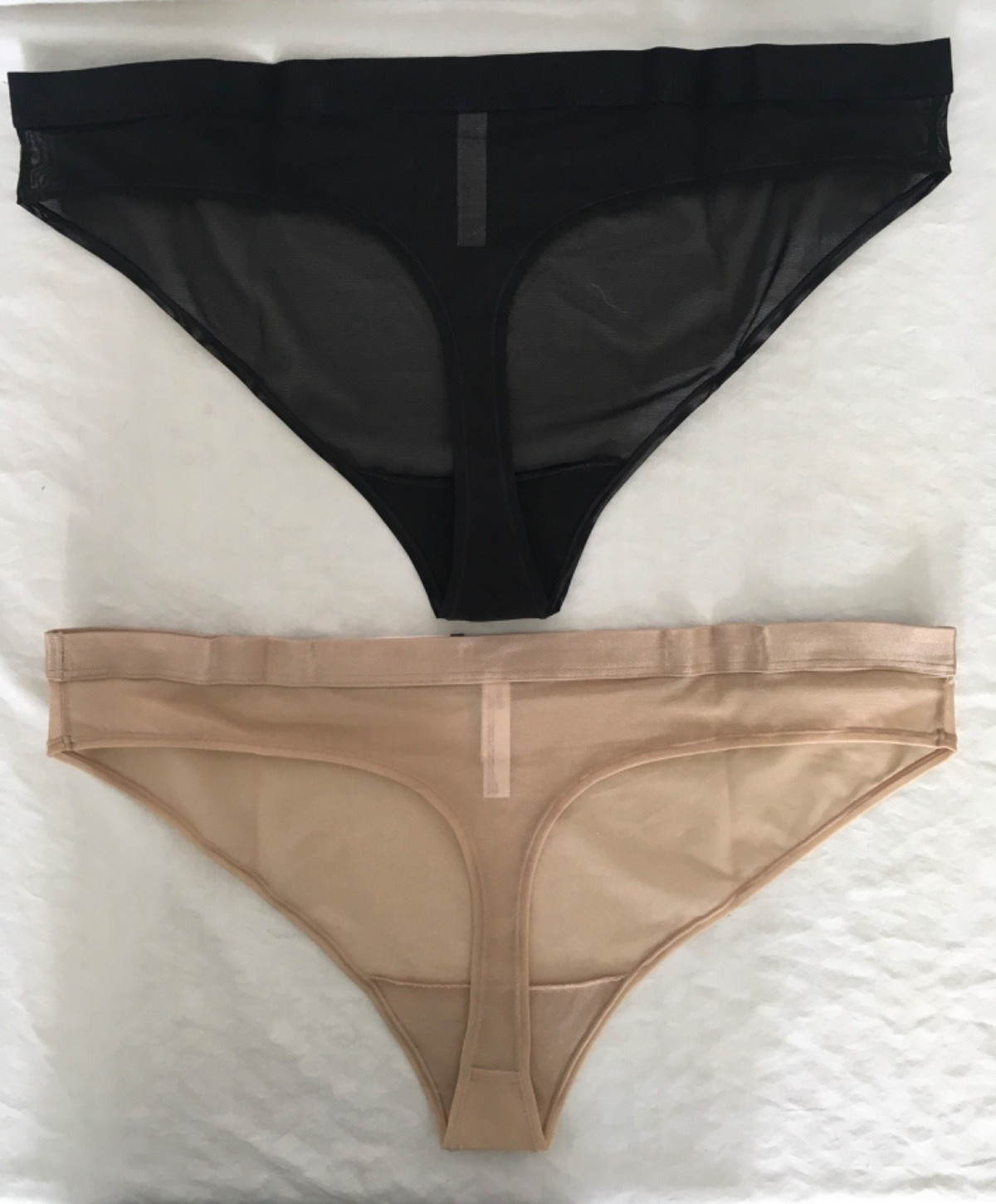 Joyspun 2 Pack Thong Underwear Women Size XXL 20 Tan Black Mesh Sheer New w Tags