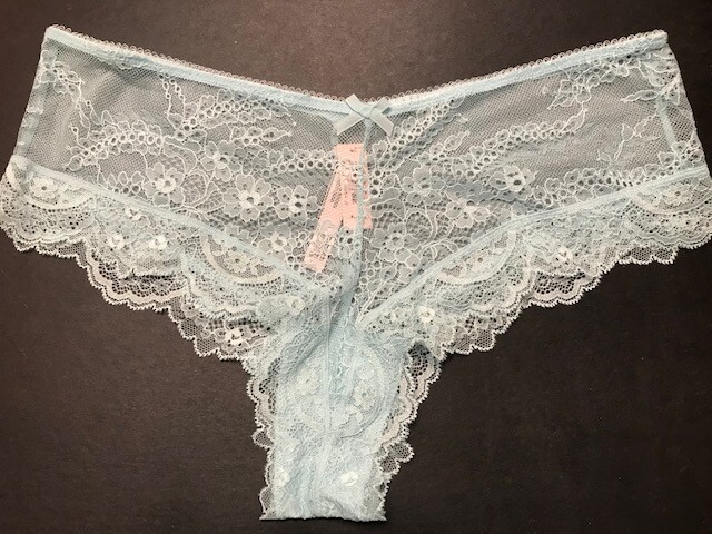 NWT VICTORIA SECRET TEAL BLUE MESH BACK LACE CHEEKY XLARGE DREAM ANGELS SEXY