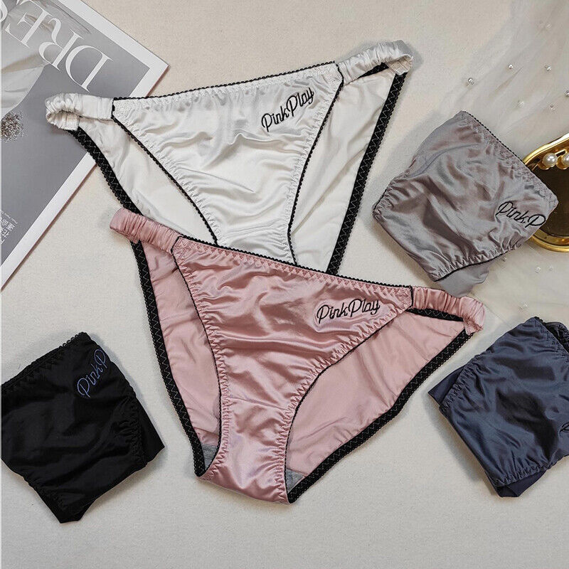 1/5 Pcs Lot Womens Sexy Satin String Bikinis Panties Silky Briefs Underwear