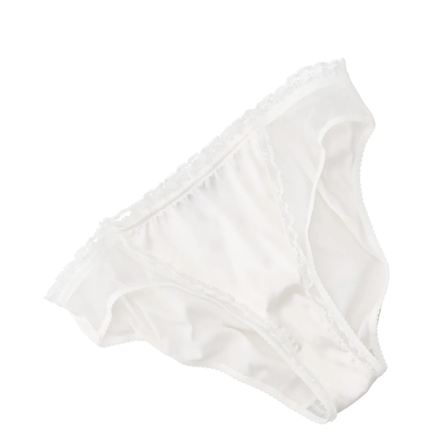 DOLCE & GABBANA Womens Brief Sheer Panel Lace White Knickers Size M RRP 245