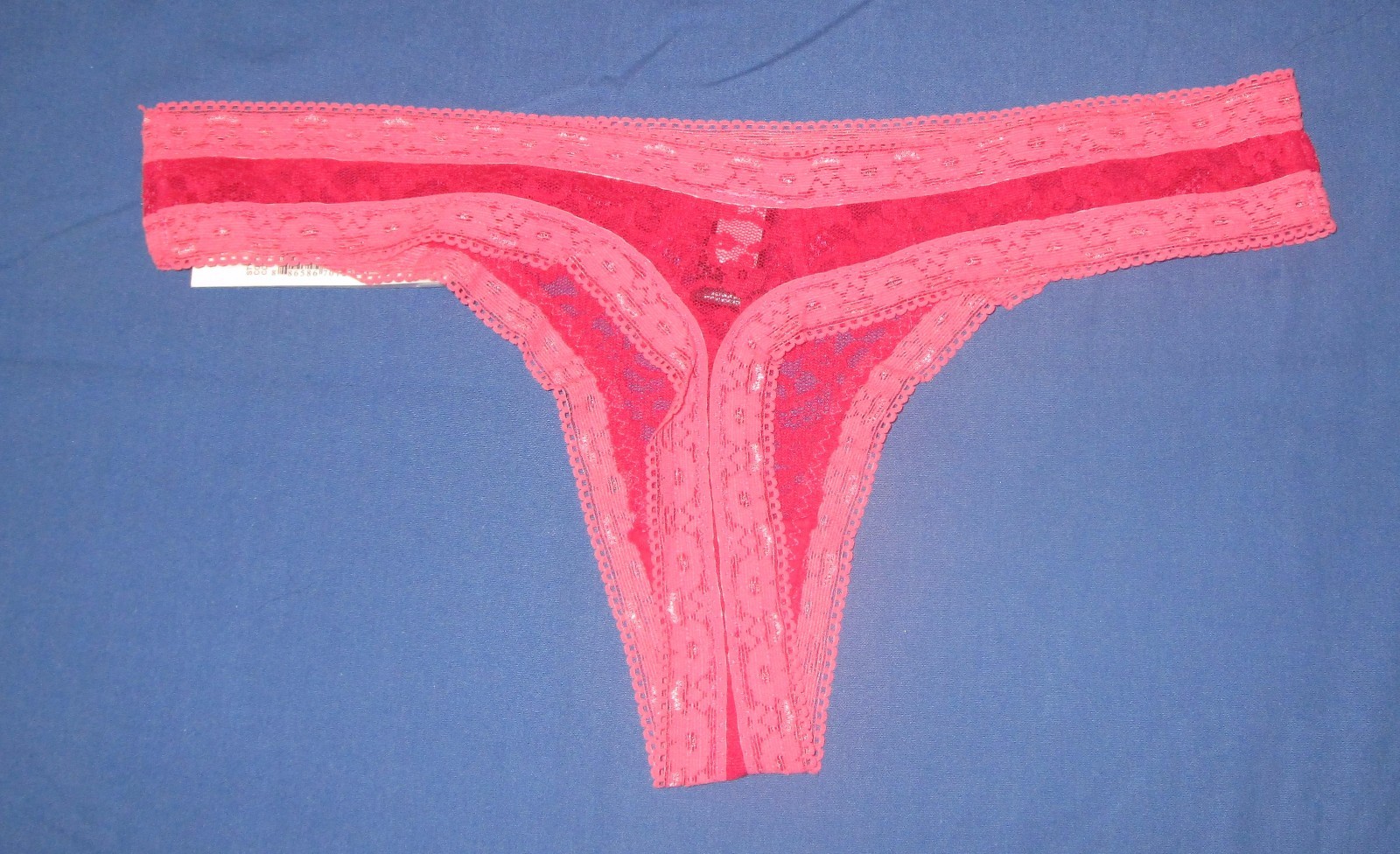 KENSIE~SMALL MEDIUM~Blush Mattie Floral Lace Low Rise Thong Panty R6413567