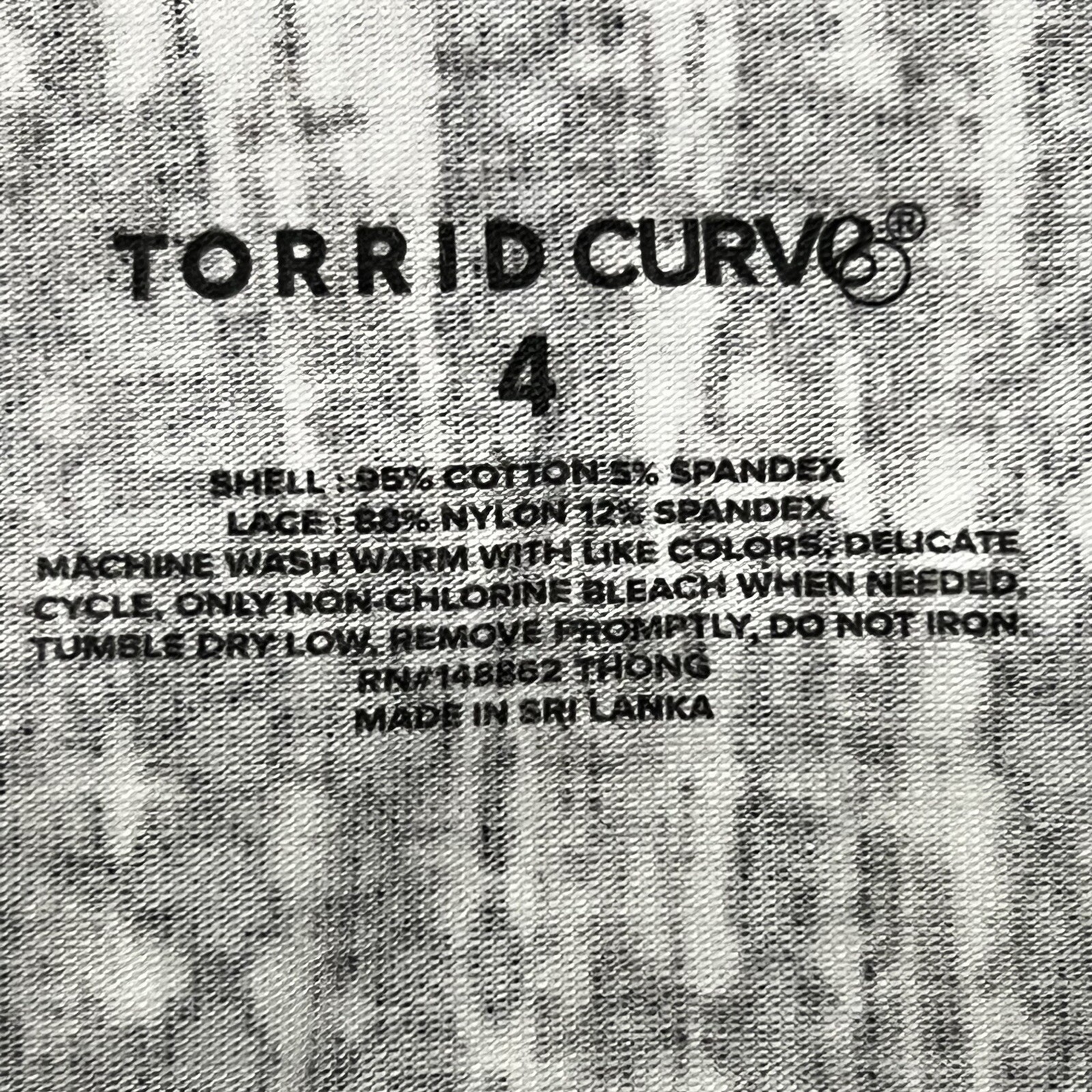 NWT TORRID Thong Pantie Underwear 0X-1X-2X-3X-4X Jersey Lace Black White