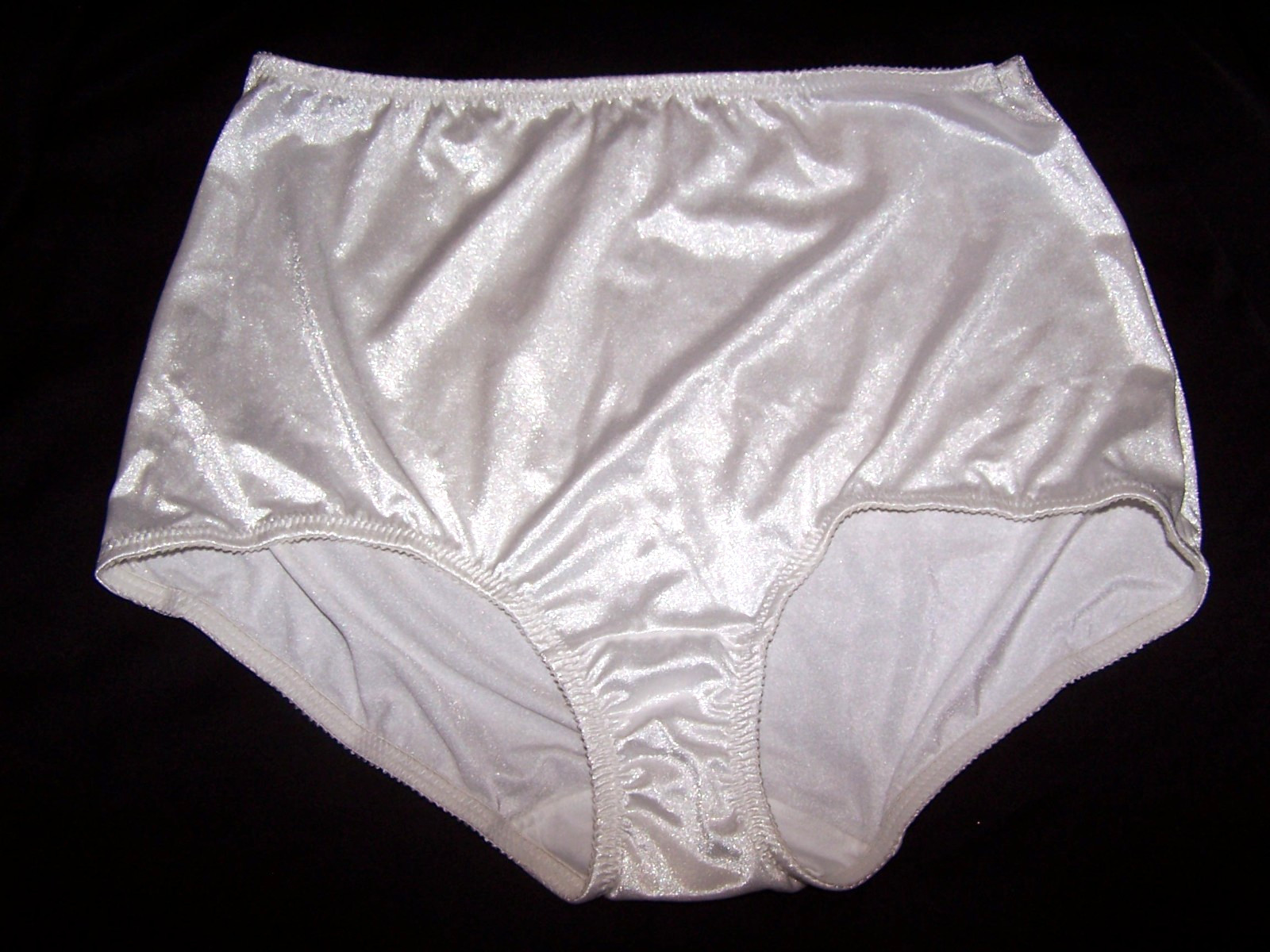 High Rise Nylon Spandex Shiny Glossy Supportive Granny Panties Size 3XL